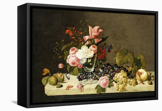 Flowers and Fruit-Severin Roesen-Framed Premier Image Canvas