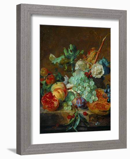 Flowers and fruit-Jan van Huysum-Framed Giclee Print