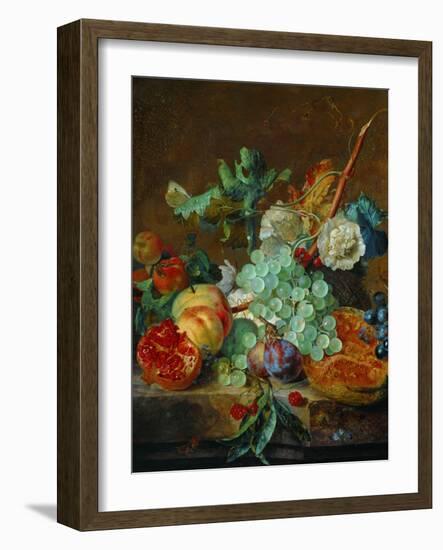 Flowers and fruit-Jan van Huysum-Framed Giclee Print