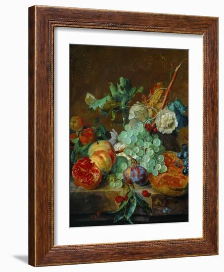 Flowers and fruit-Jan van Huysum-Framed Giclee Print