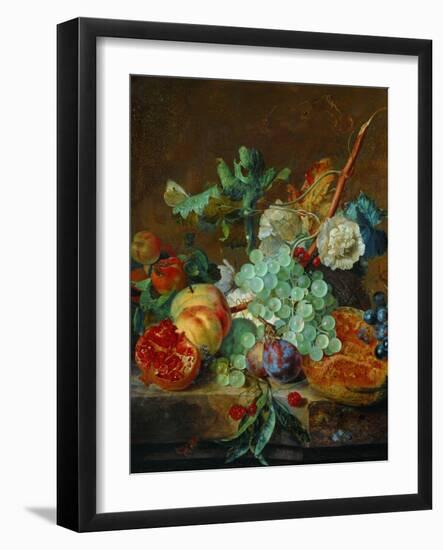 Flowers and fruit-Jan van Huysum-Framed Giclee Print