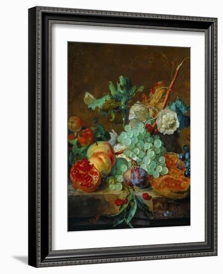 Flowers and fruit-Jan van Huysum-Framed Giclee Print