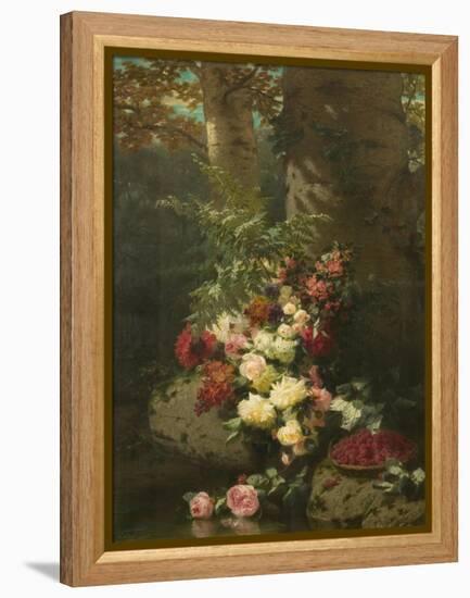 Flowers and Fruit-Jean Baptiste Claude Robie-Framed Premier Image Canvas
