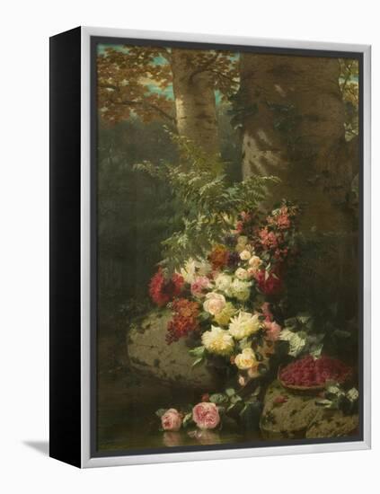 Flowers and Fruit-Jean Baptiste Claude Robie-Framed Premier Image Canvas