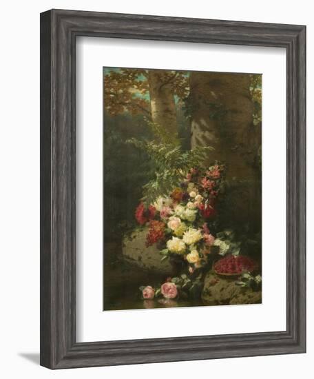 Flowers and Fruit-Jean Baptiste Claude Robie-Framed Giclee Print