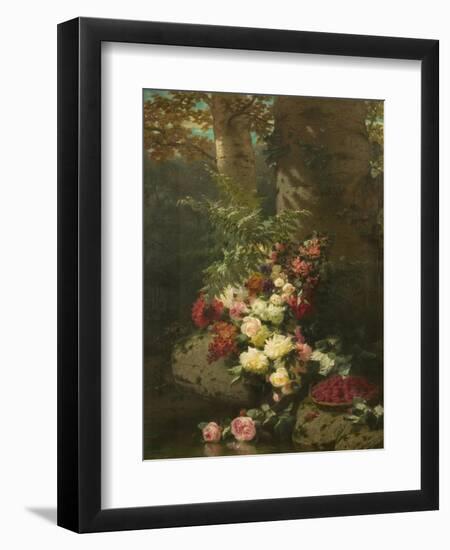 Flowers and Fruit-Jean Baptiste Claude Robie-Framed Giclee Print