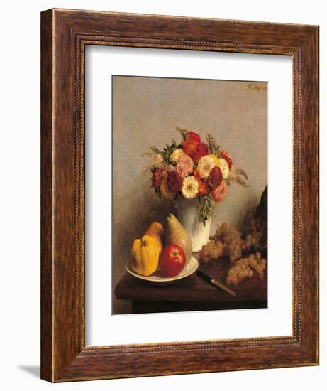 Flowers and Fruit-Henri Fantin-Latour-Framed Giclee Print