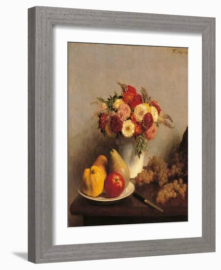 Flowers and Fruit-Henri Fantin-Latour-Framed Giclee Print