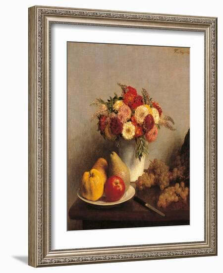 Flowers and Fruit-Henri Fantin-Latour-Framed Art Print