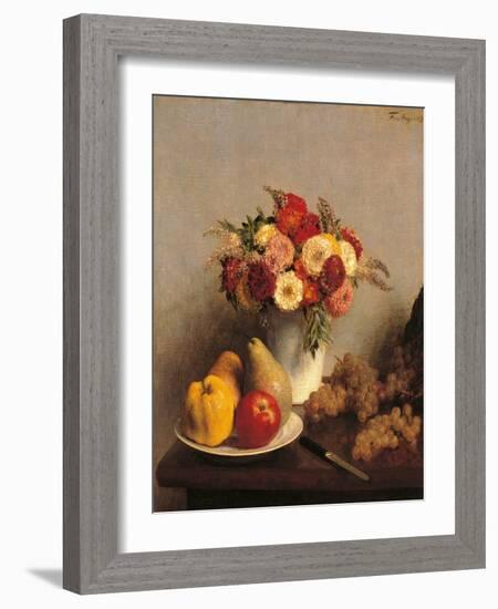 Flowers and Fruit-Henri Fantin-Latour-Framed Art Print