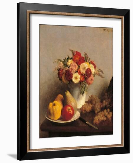 Flowers and Fruit-Henri Fantin-Latour-Framed Art Print