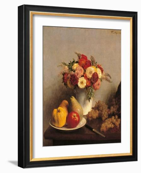 Flowers and Fruit-Henri Fantin-Latour-Framed Art Print