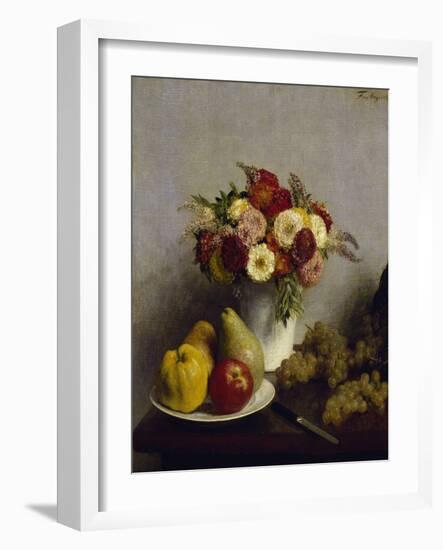 Flowers and Fruits, c.1865-Henri Fantin-Latour-Framed Giclee Print