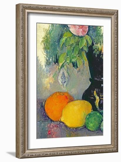 Flowers and Fruits, C.1880-Paul Cézanne-Framed Giclee Print