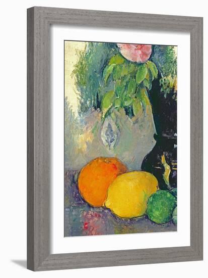 Flowers and Fruits, C.1880-Paul Cézanne-Framed Giclee Print