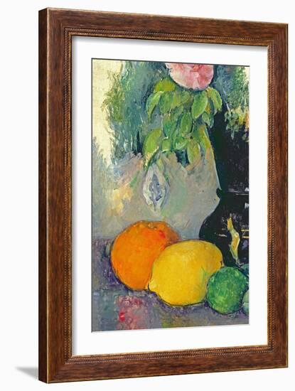 Flowers and Fruits, C.1880-Paul Cézanne-Framed Giclee Print