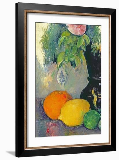 Flowers and Fruits, C.1880-Paul Cézanne-Framed Giclee Print