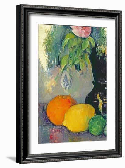 Flowers and Fruits, C.1880-Paul Cézanne-Framed Giclee Print