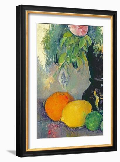 Flowers and Fruits, C.1880-Paul Cézanne-Framed Giclee Print