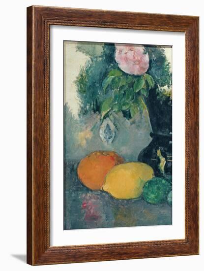 Flowers and Fruits, C.1880-Paul Cézanne-Framed Giclee Print