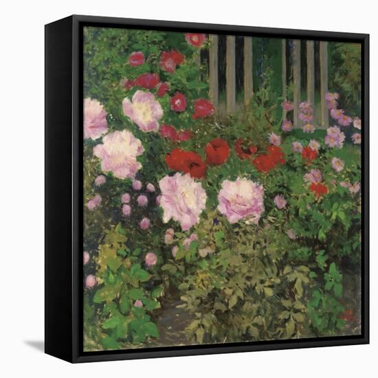 Flowers and Garden Fence; Bluhende Blumen Am Gartenzaun-Kolo Moser-Framed Premier Image Canvas
