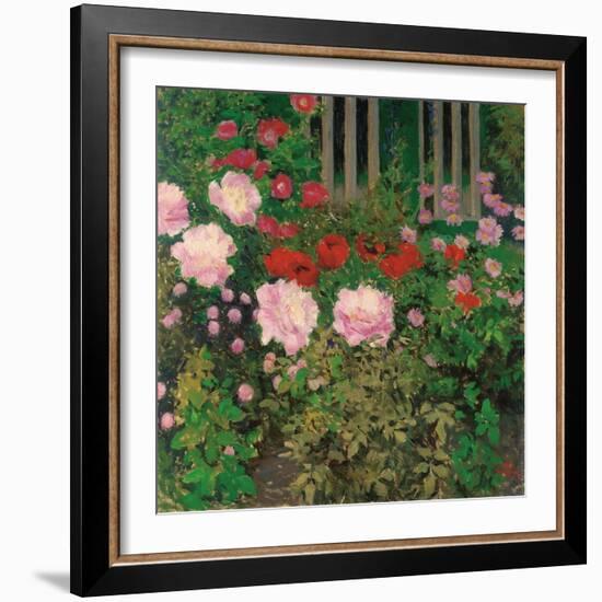 Flowers and Garden Fence-Koloman Moser-Framed Giclee Print