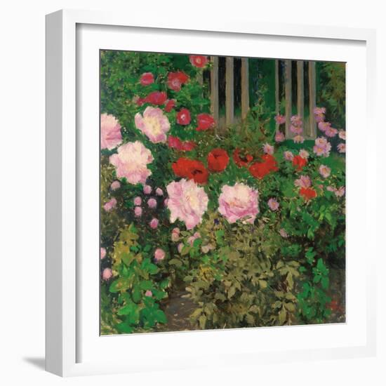 Flowers and Garden Fence-Koloman Moser-Framed Giclee Print