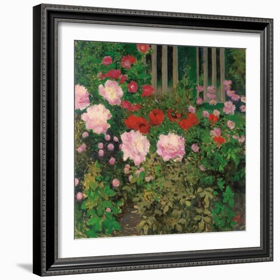 Flowers and Garden Fence-Koloman Moser-Framed Giclee Print