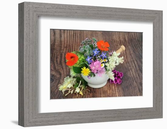 Flowers and Herbs for Natural Plant Based Herbal Remedies-marilyna-Framed Photographic Print