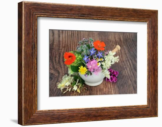 Flowers and Herbs for Natural Plant Based Herbal Remedies-marilyna-Framed Photographic Print