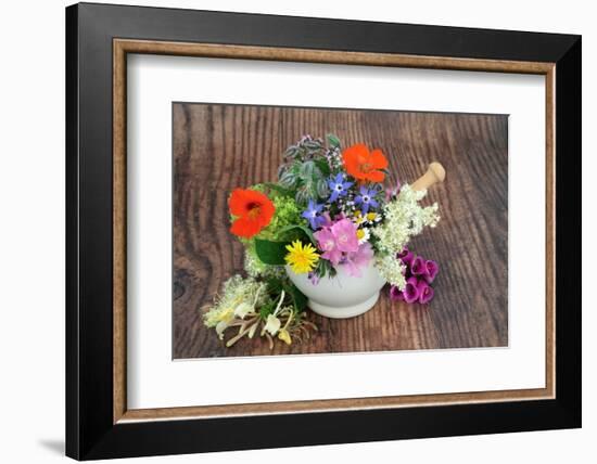 Flowers and Herbs for Natural Plant Based Herbal Remedies-marilyna-Framed Photographic Print
