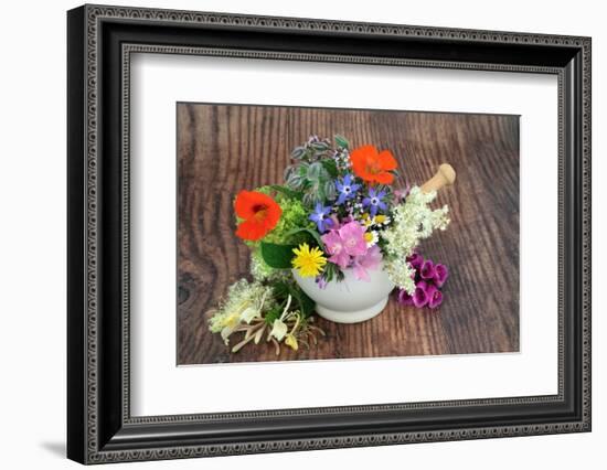 Flowers and Herbs for Natural Plant Based Herbal Remedies-marilyna-Framed Photographic Print