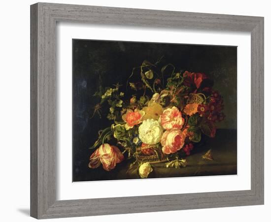 Flowers and Insects, 1711-Rachel Ruysch-Framed Giclee Print