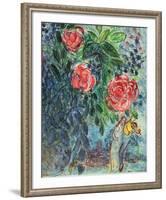 Flowers and Lovers-Marc Chagall-Framed Art Print