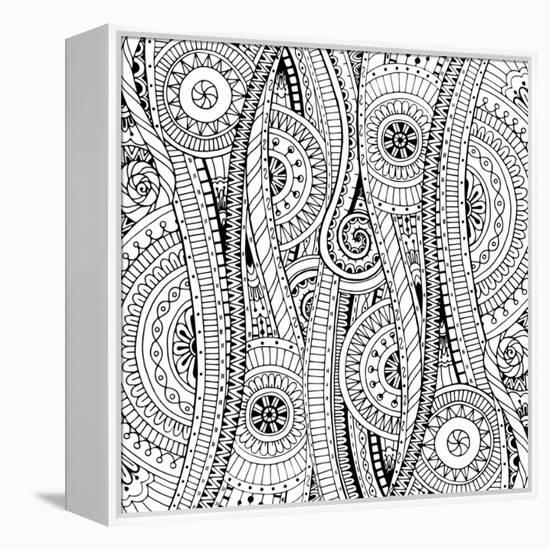 Flowers and Paisley-Julia Snegireva-Framed Stretched Canvas