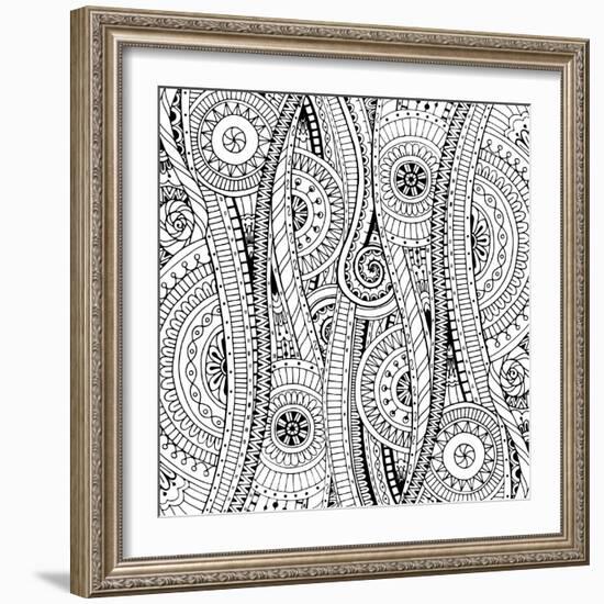 Flowers and Paisley-Julia Snegireva-Framed Art Print