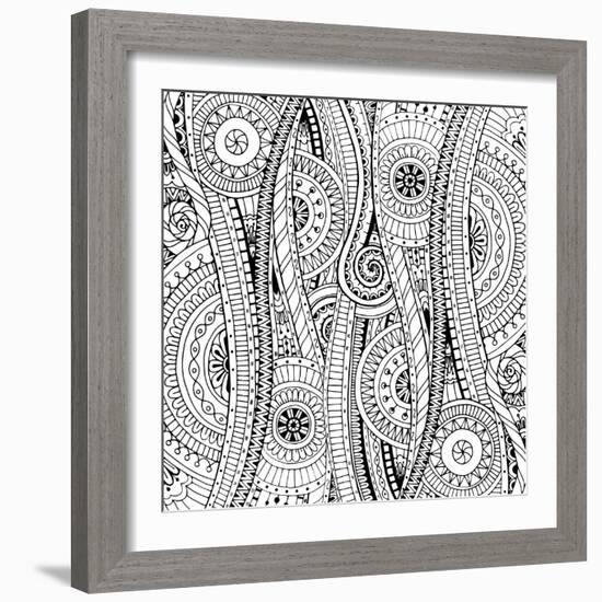 Flowers and Paisley-Julia Snegireva-Framed Art Print