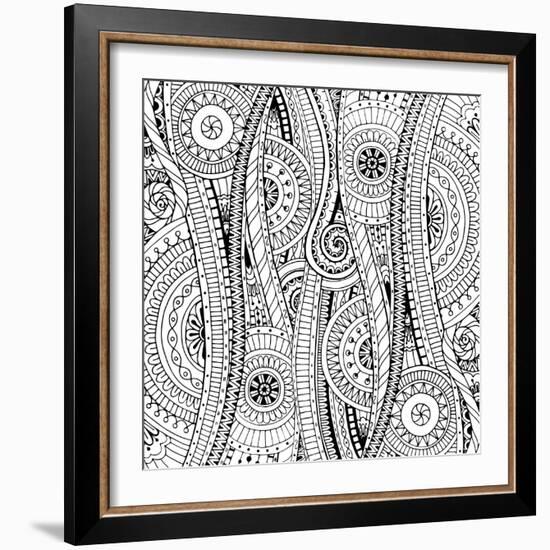 Flowers and Paisley-Julia Snegireva-Framed Art Print