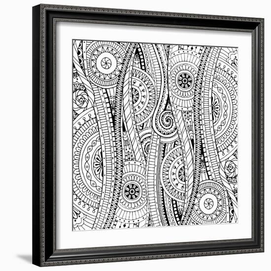 Flowers and Paisley-Julia Snegireva-Framed Art Print