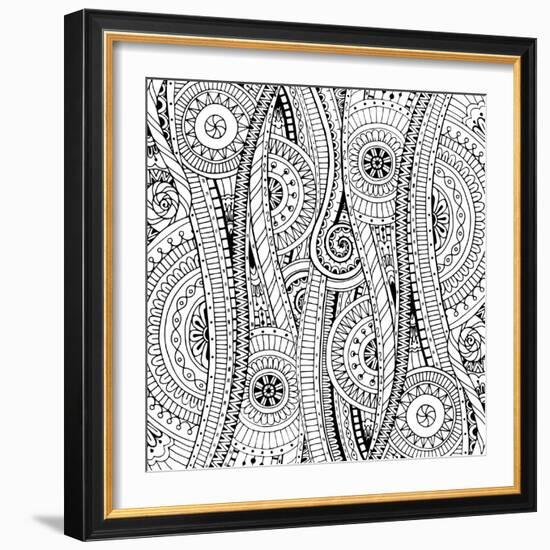 Flowers and Paisley-Julia Snegireva-Framed Art Print