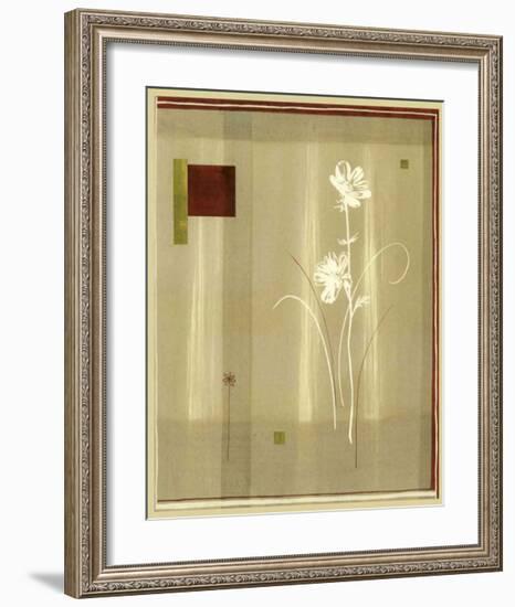 Flowers and Squares I-null-Framed Art Print