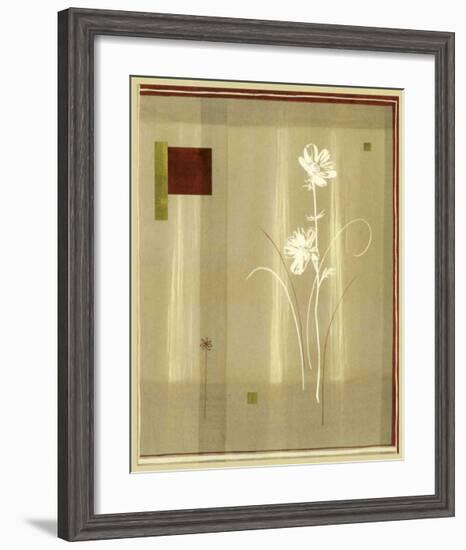 Flowers and Squares I-null-Framed Art Print