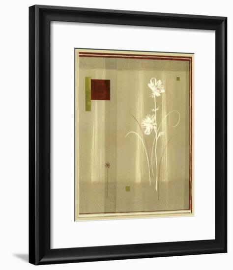 Flowers and Squares I-null-Framed Art Print