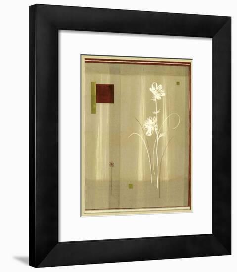 Flowers and Squares I-null-Framed Art Print