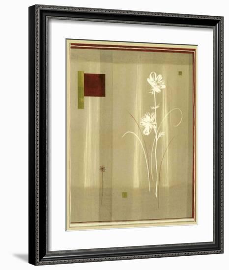 Flowers and Squares I-null-Framed Art Print