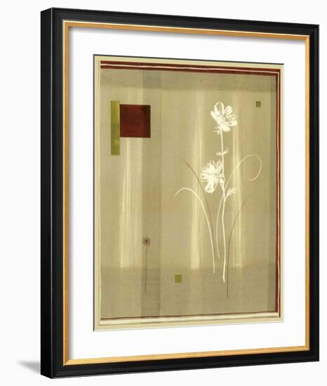 Flowers and Squares I-null-Framed Art Print