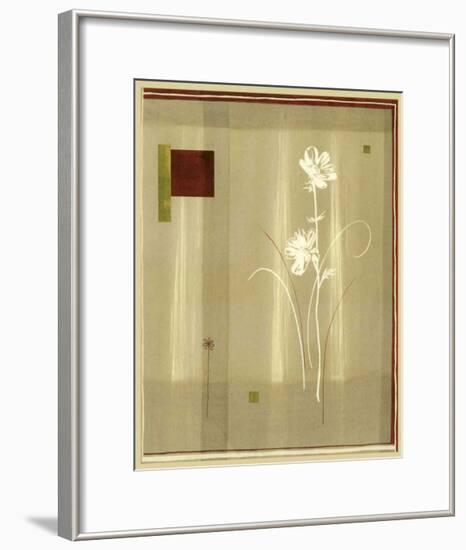 Flowers and Squares I-null-Framed Art Print