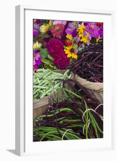 Flowers and Vegetables at Farmers' Market, Savannah, Georgia, USA-Joanne Wells-Framed Photographic Print