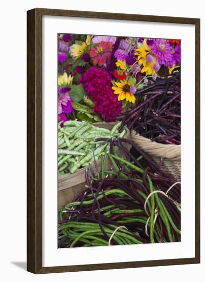 Flowers and Vegetables at Farmers' Market, Savannah, Georgia, USA-Joanne Wells-Framed Photographic Print