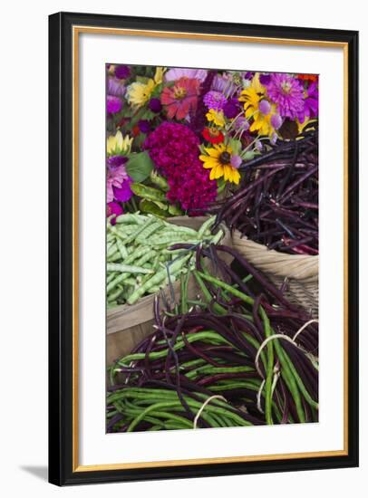 Flowers and Vegetables at Farmers' Market, Savannah, Georgia, USA-Joanne Wells-Framed Photographic Print